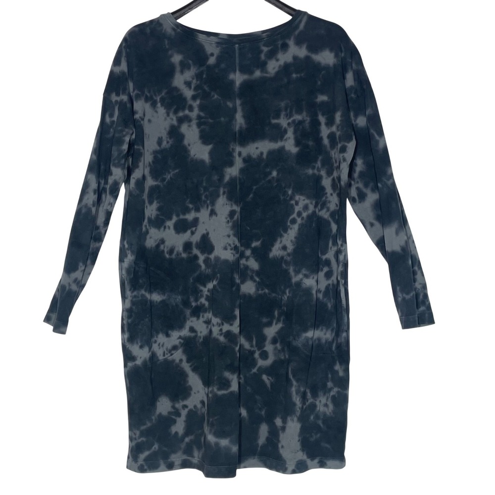 Pure Jill Cloud Tie Dye Knit Dress Sz MED Pockets Cotton Lounge Casual